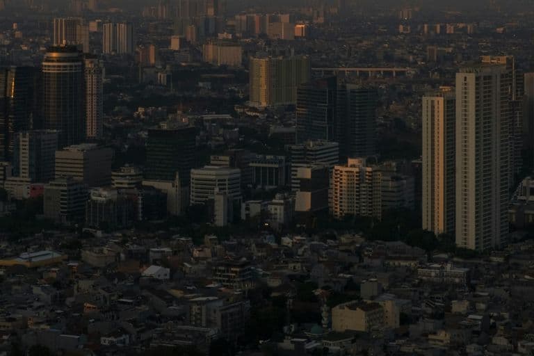 Jakarta skyline at dusk