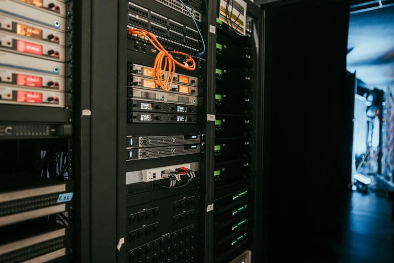 Patched network rack in a data center