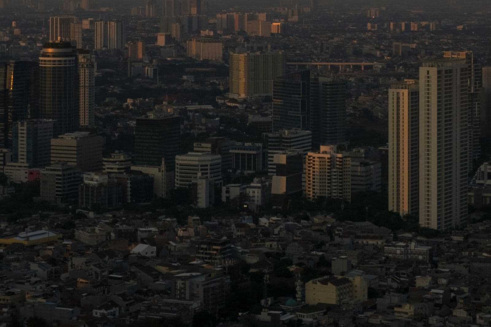 Jakarta skyline at dusk